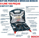 Kit de pontas e brocas em titânio X-Line com 103 peças