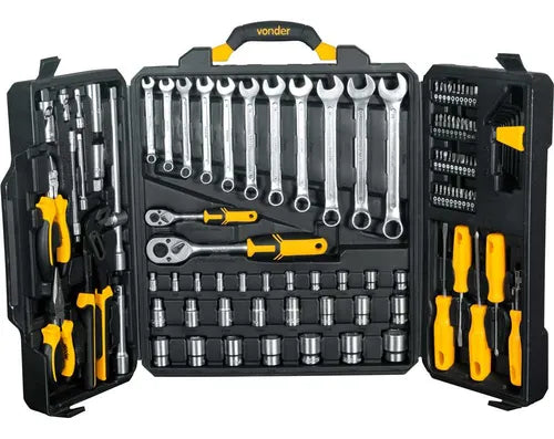 Jogo De Ferramentas Com 110 Peças Aço Cromado