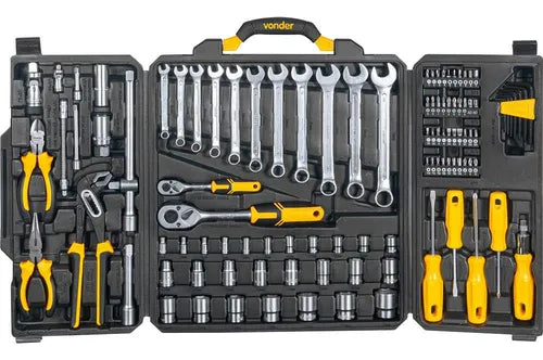 Jogo De Ferramentas Com 110 Peças Aço Cromado