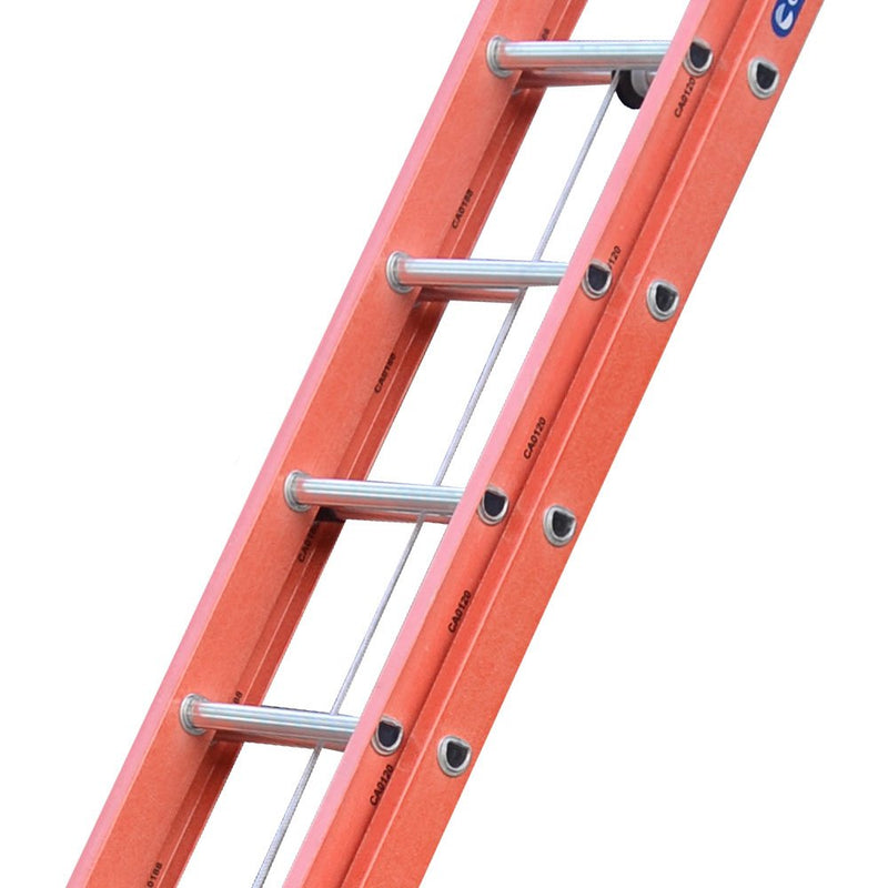 Escada Extensível Vazada Laranja 6M com 19 Degraus Tipo D EFV-19