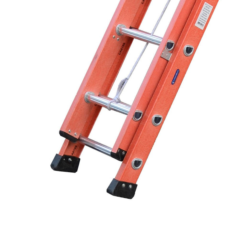 Escada Extensível Vazada Laranja 6M com 19 Degraus Tipo D EFV-19